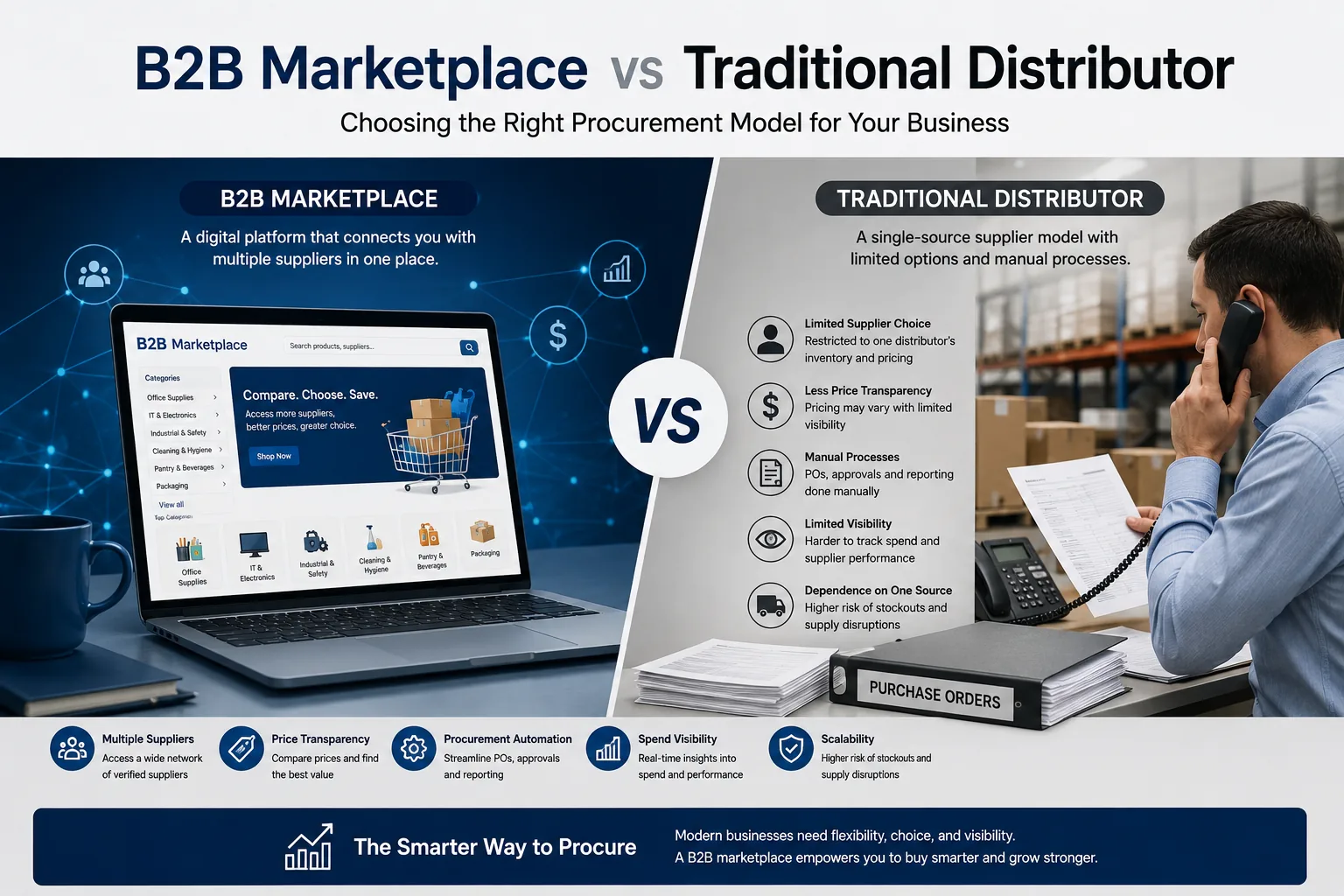 B2B Marketplace vs Traditional Distributor: Which Procurement Model Is Better for Modern Businesses?