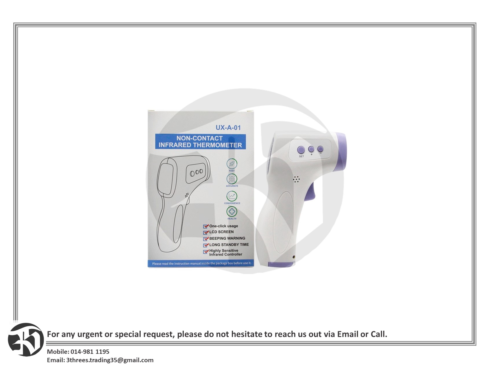 Infrared non contact thermometer (West Malaysia)