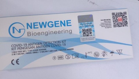 Newgene Bioengineering Covid 19 antigen detection kid 2-in-1 Saliva / Nasal SWAB (Saliva Air Liur / Nasal Hidung)