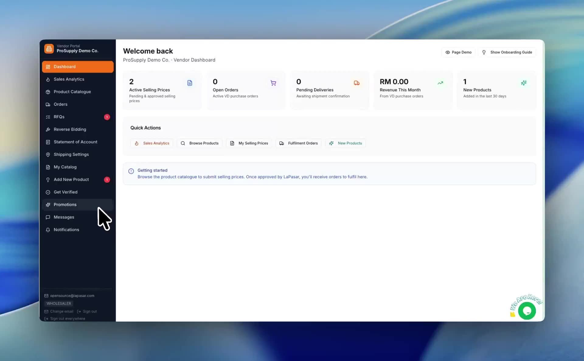 Setting product promotions — Lapasar vendor portal screenshot