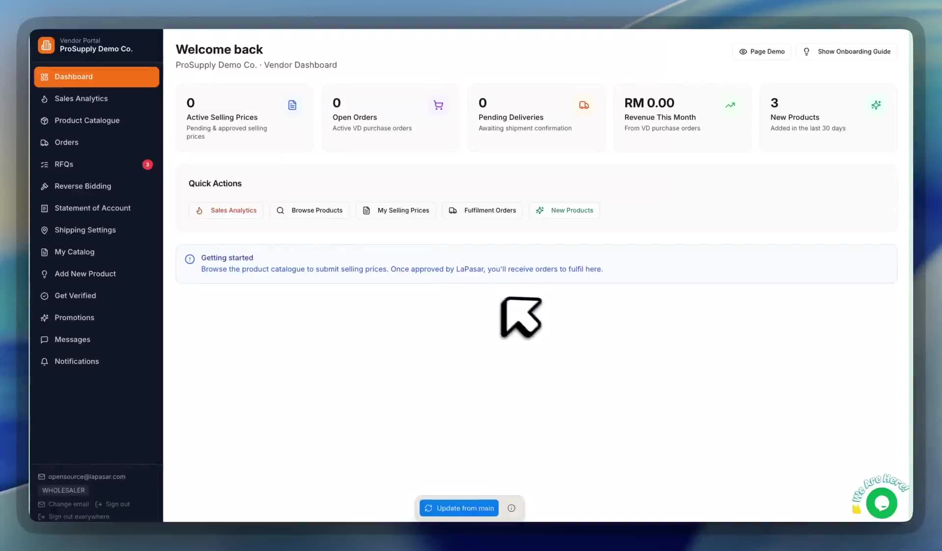 Sales analytics — Lapasar vendor portal screenshot