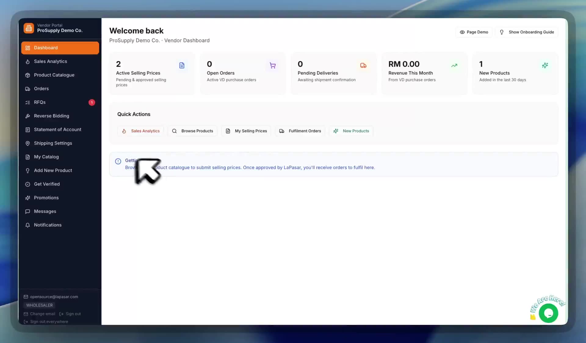 Shipping settings — Lapasar vendor portal screenshot