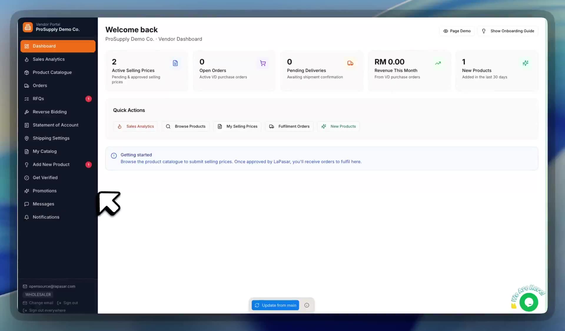 Getting verified with badges — Lapasar vendor portal screenshot
